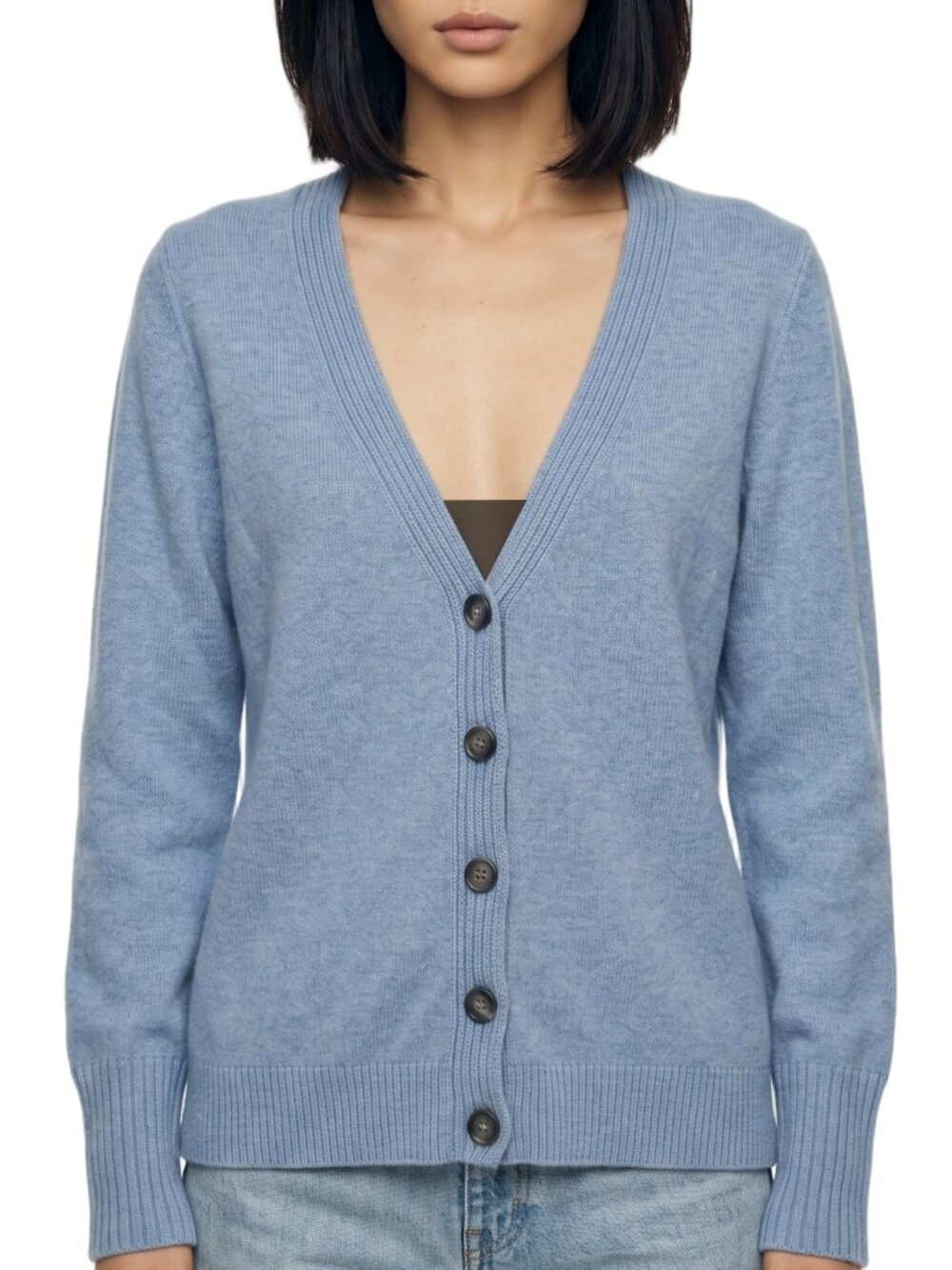 Banana Republic Wool Cashmere Blend Sky Blue Cardigan Medium